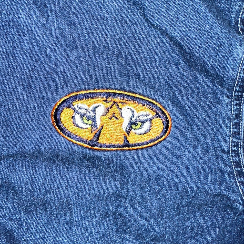 Women’s Castles Sport Hooded Jean Jacket XL Blue Auburn Tigers University Zip Up - Picture 5 of 12